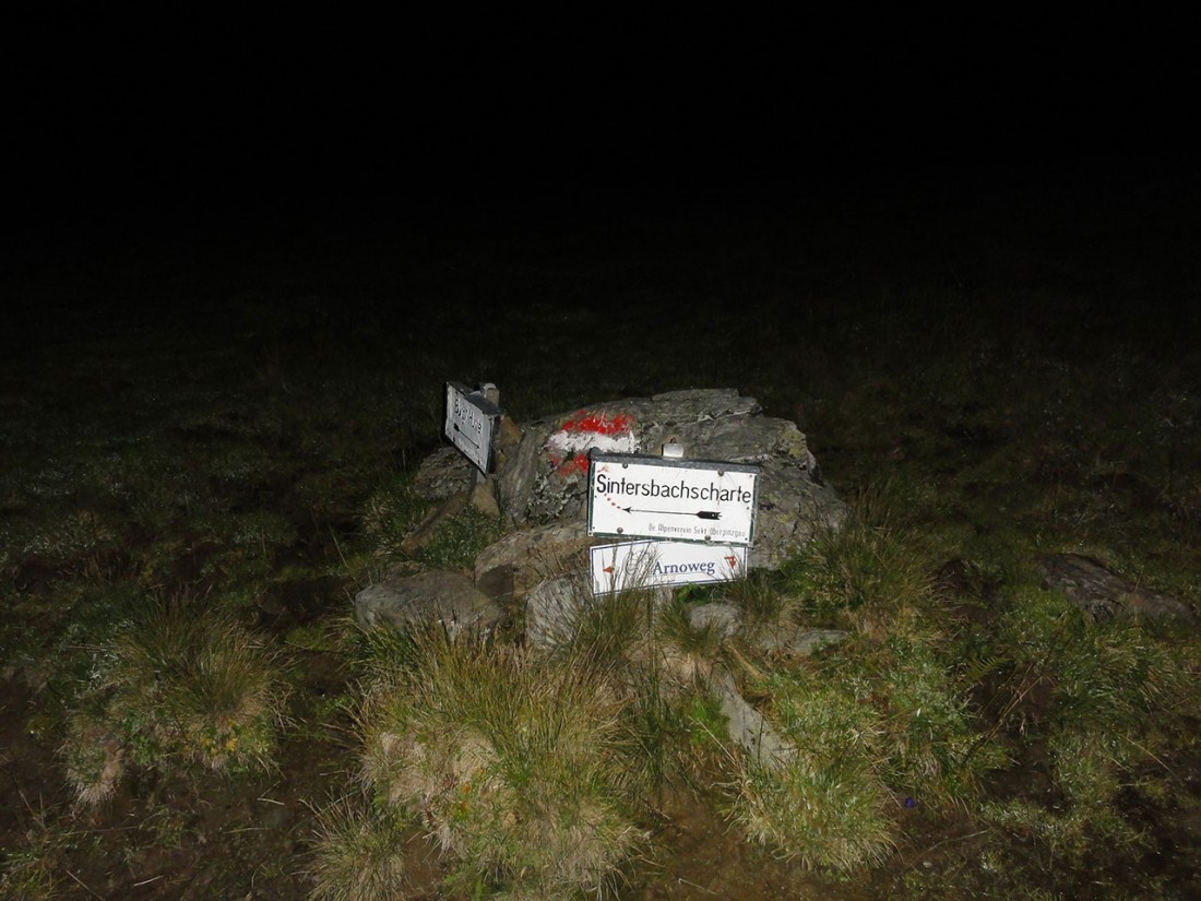 Arnoweg: Bei der Sintersbachscharte beginnt die Variante auf den Gaißstein.