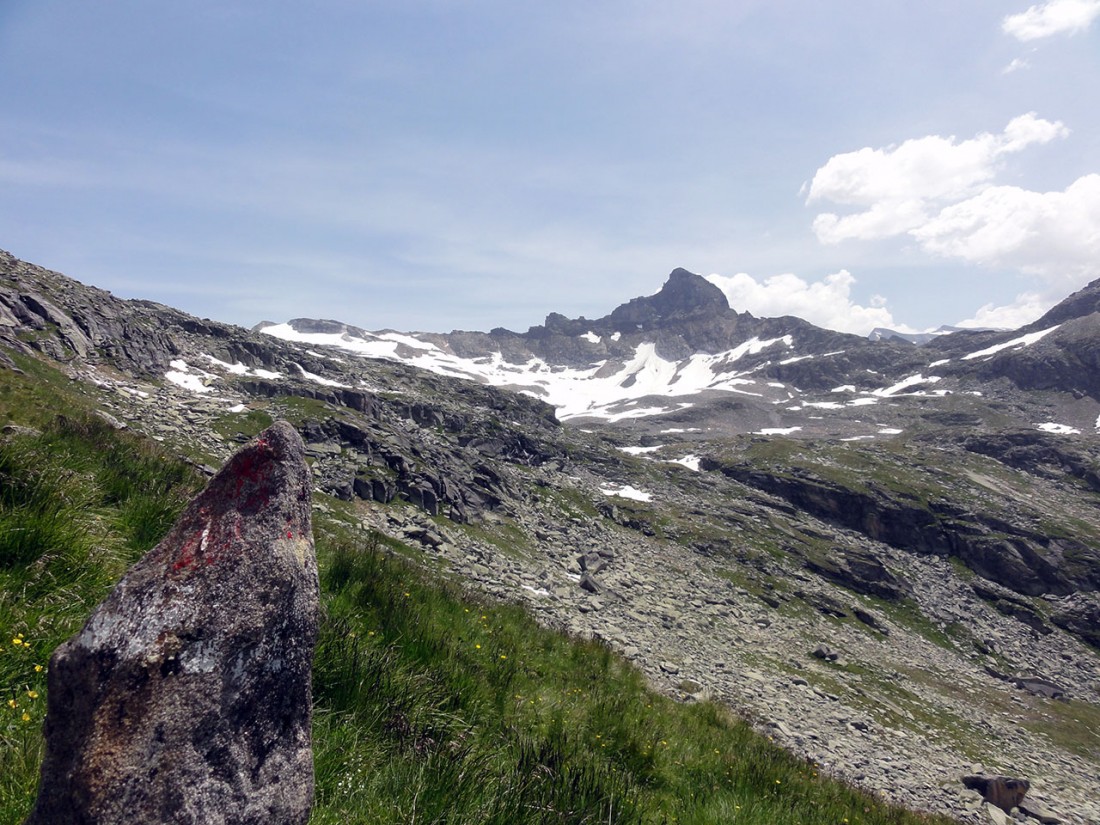 Arnoweg: Blick zum Glockenkogel über dem Dabersee