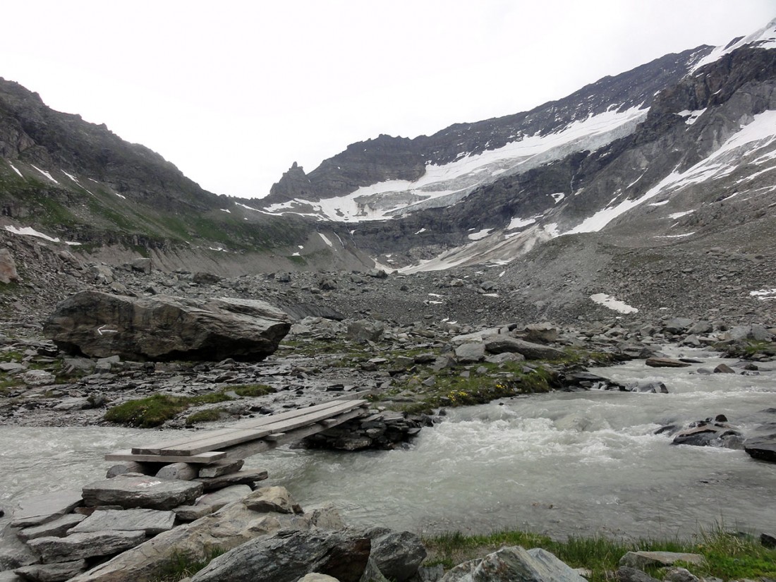 Arnoweg: Unteres und oberes Rifflkees unter der Hohen Riffl (3336 m)