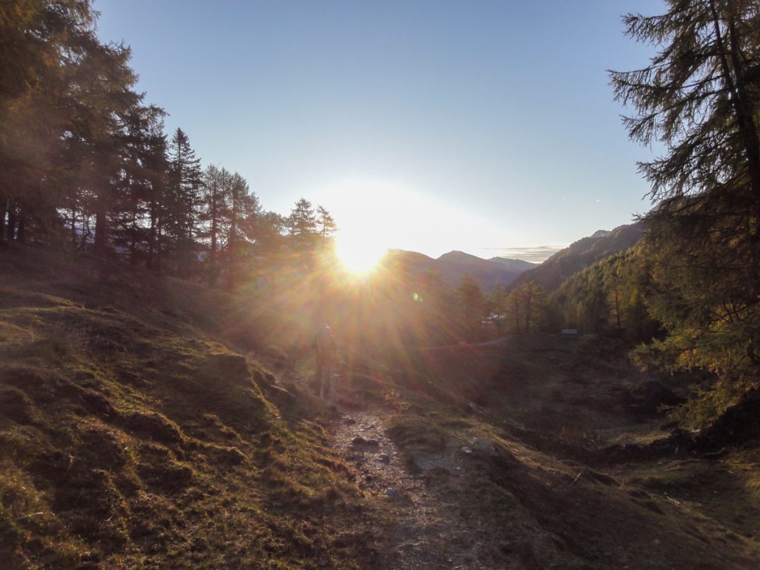 Arnoweg: Sonnenaufgang bei der Trogalm