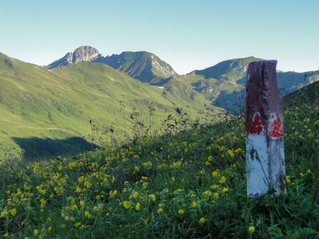 Arnoweg: Blick zurück auf den markanten Draugstein