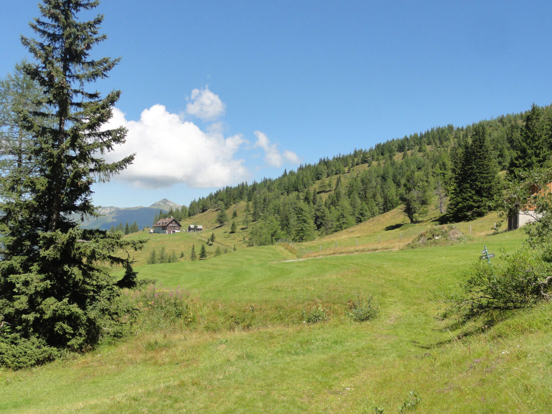 Arnoweg: Blick im weitläufigen Kessel des Gontal zur Hanslbauerhütte