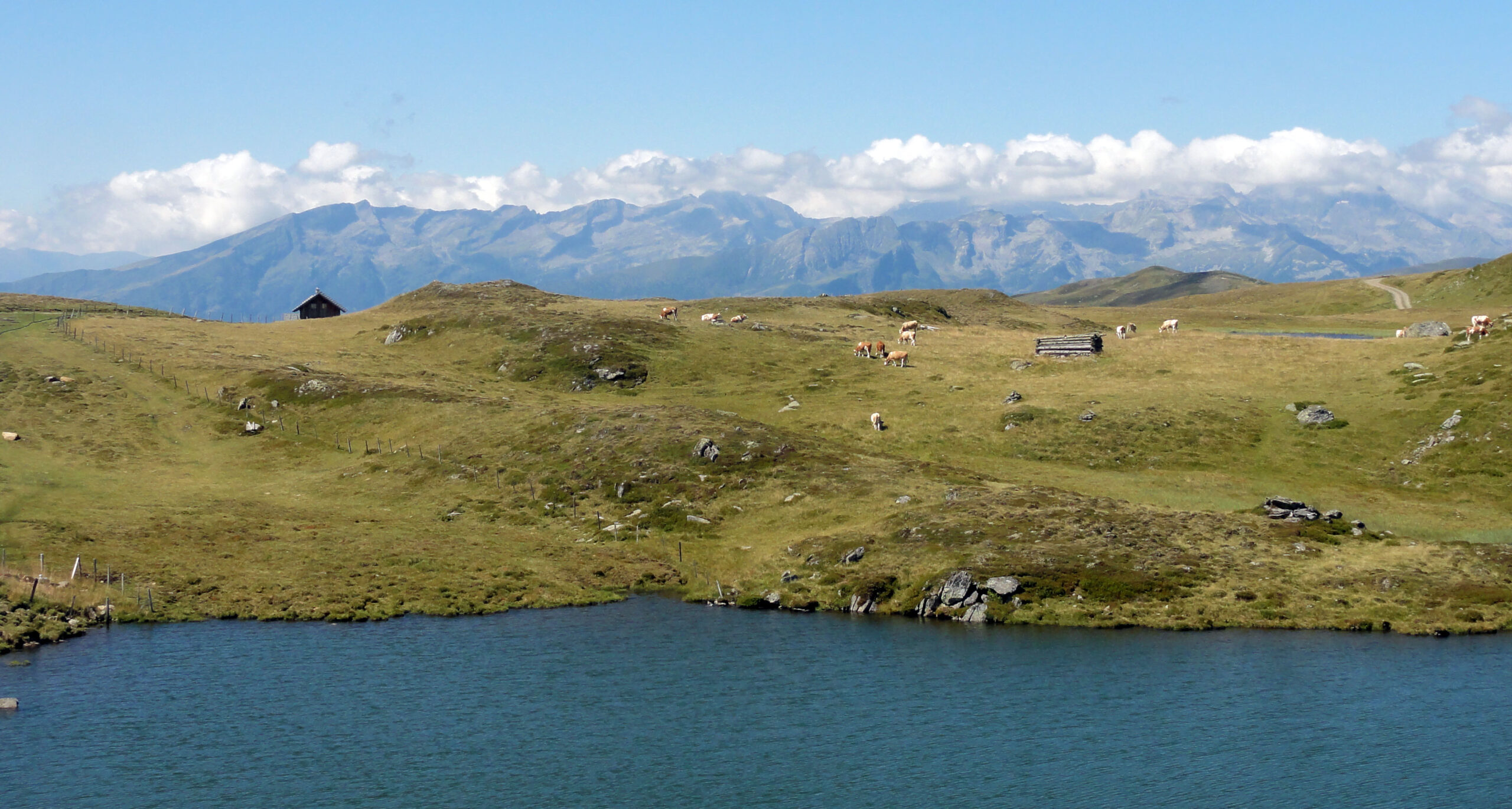 Arnoweg: Der Anderlsee entlang des Kärntner Grenzweg zwischen dem Gmeinnpck (2122 m) und Kameritzhöhe (2167 m)