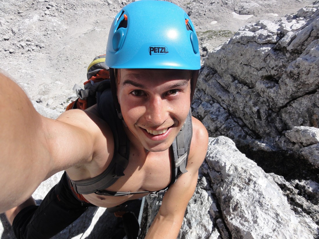 Arnoweg: Zeit für ein Selfie im Klettersteig Wilder Hund