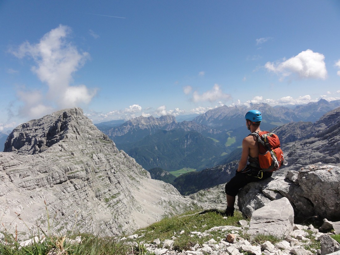 Arnoweg: Blick Richtung Breithorn (2413 m) vor dem zweiten Klettersteig