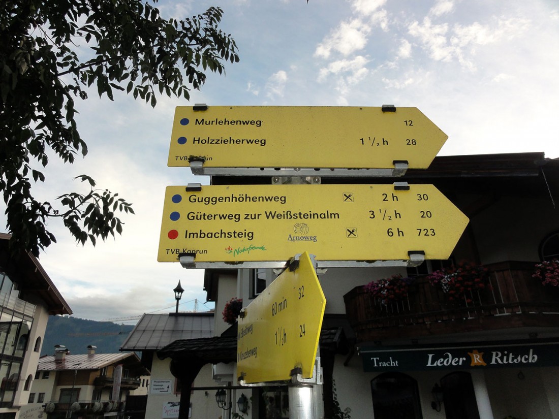 Arnoweg: Vom Ortskern in Kaprun geht es über den Imbachsteig Richtung Gleiwitzer Hütte.